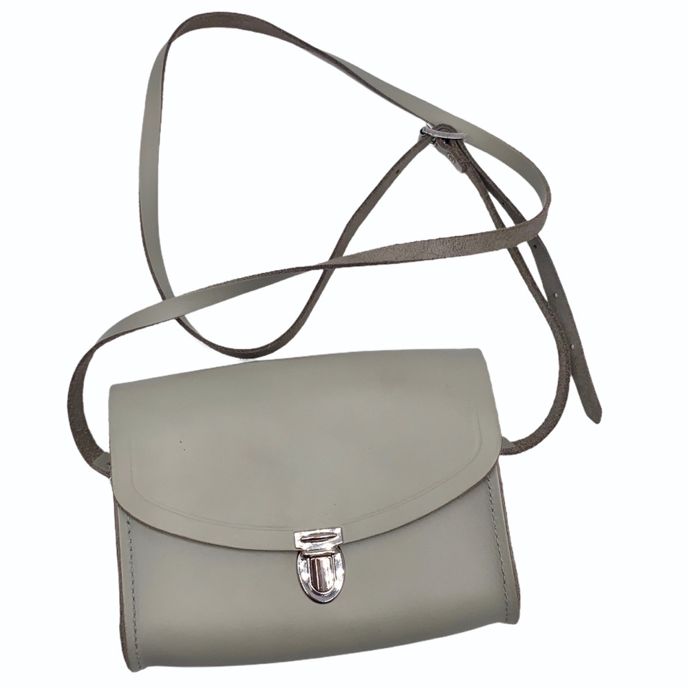 The Cambridge Satchel Company light gray leather crossbody bag